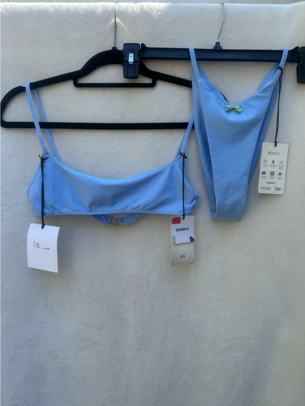 NWT Elle’s Swim Light Blue Bikini Set - Sustainable Econyl Fabric
